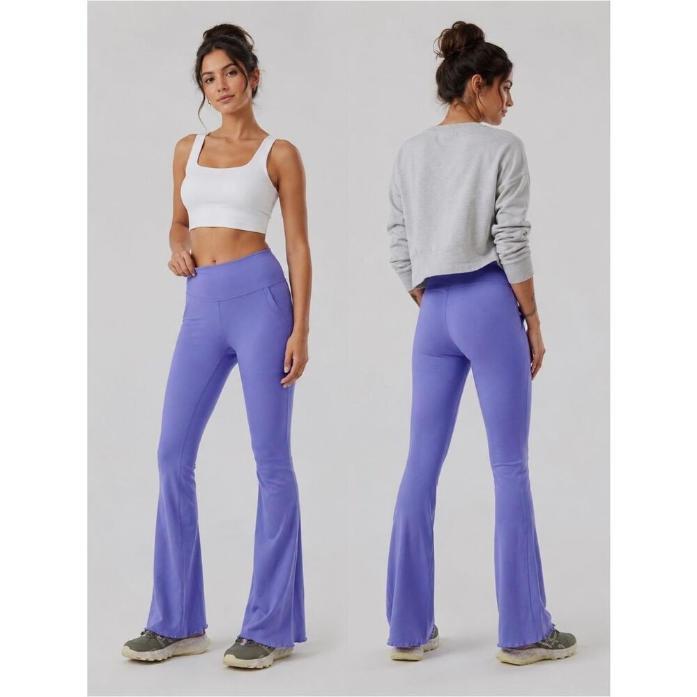 Outdoor Voices Violet Rib Flare Pants